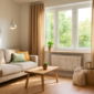 Duurzaam ingericht appartement met LED-verlichting, dikke gordijnen en radiatorfolie