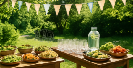 Duurzaam evenement met herbruikbaar servies, plantaardig buffet en fietsenstalling buiten