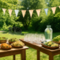 Duurzaam evenement met herbruikbaar servies, plantaardig buffet en fietsenstalling buiten