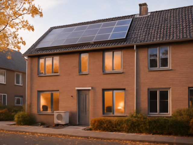 Duurzame woning met zonnepanelen, warmtepomp en energiezuinige ramen in 2026
