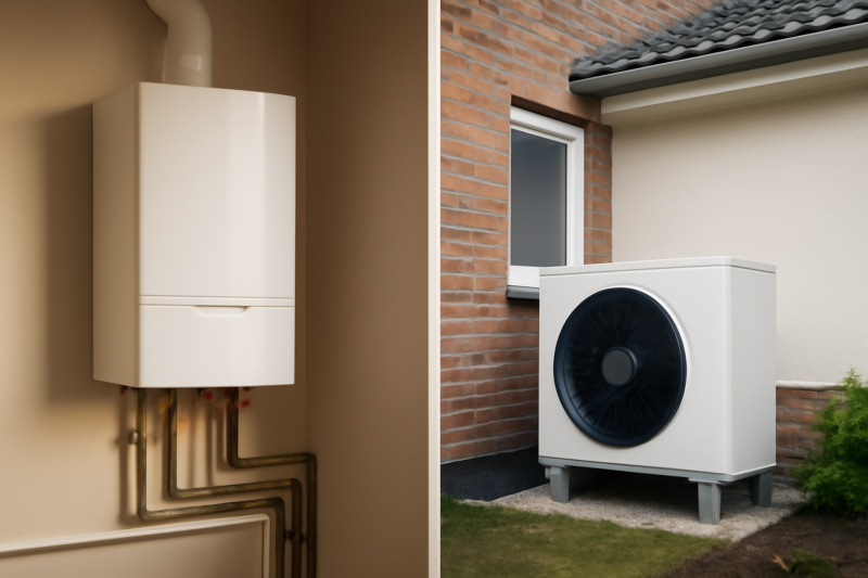Vergelijking warmtepomp buiten en HR-ketel binnen in een Nederlandse woning