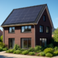 Milieuvriendelijke nieuwbouw woning met zonnepanelen en grote ramen in 2026